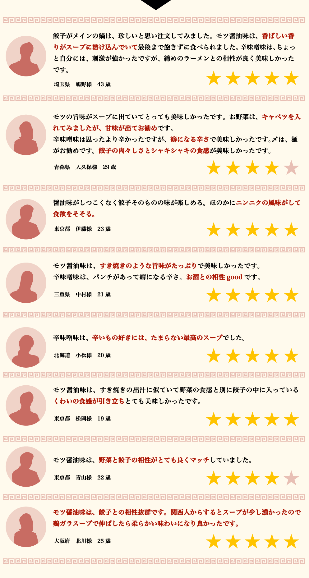 お客様から餃子鍋のレビューをいただきました